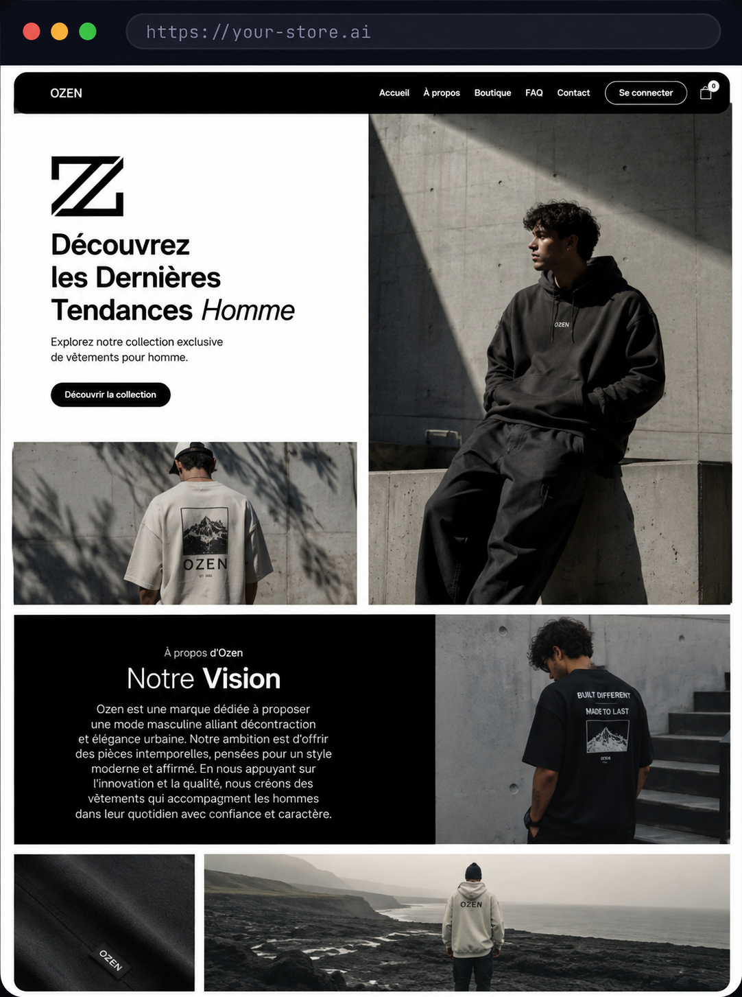 Boutique d'élève créée par l'IA — exemple 2